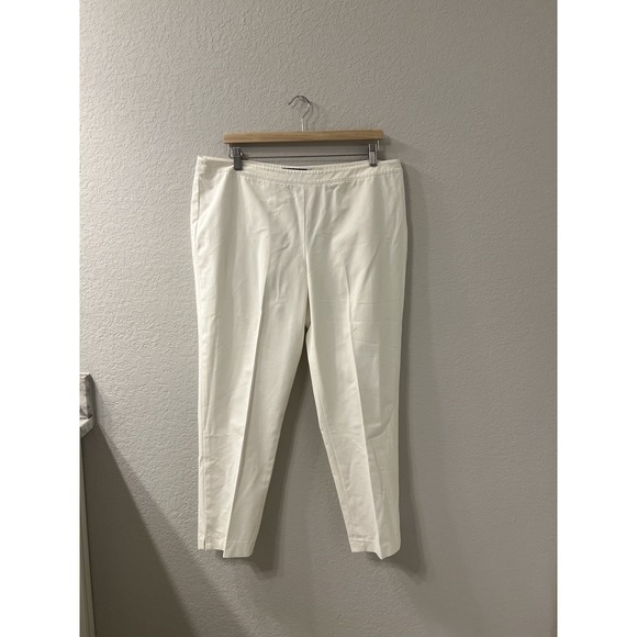 Lafayette 148 New York Bleecker Ivory/white Pants Womens Size 14